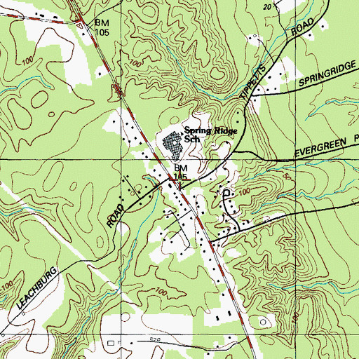 Topographic Map of Leachburg, MD