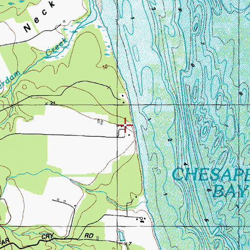 Topographic Map of Massom, MD