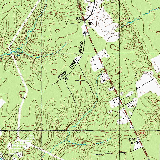 Topographic Map of Park Pines, MD
