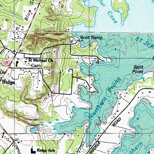 Topographic Map of Portneys Overlook, MD