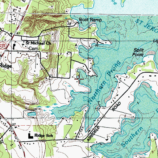 Topographic Map of Portneys Oversight, MD