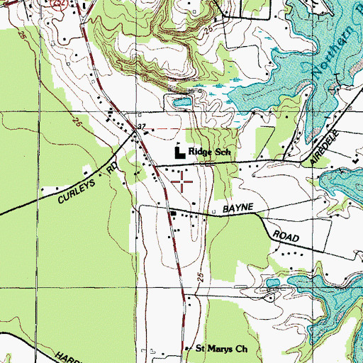 Topographic Map of Ridge Post Office, MD