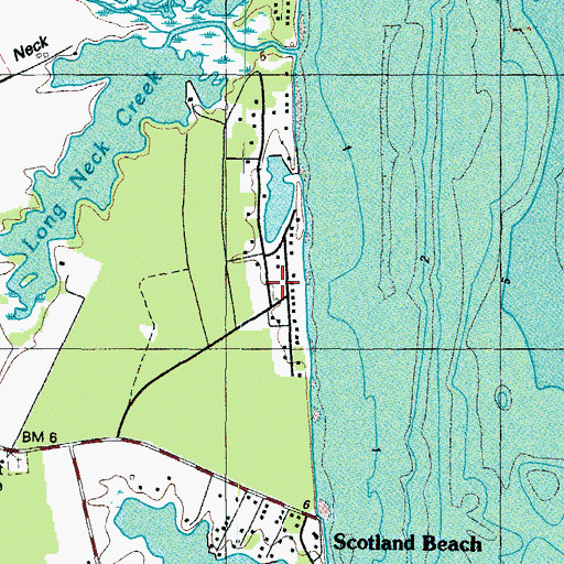 Topographic Map of Rodo Beach, MD