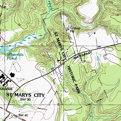 Topographic Map of Saint Cecelias Catholic Church, MD