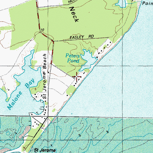 Topographic Map of Saint Jeromes Manor, MD