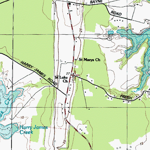 Topographic Map of Saint Luke Church, MD