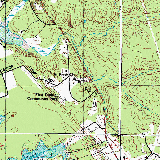 Topographic Map of Saint Peter Claver Catholic School, MD