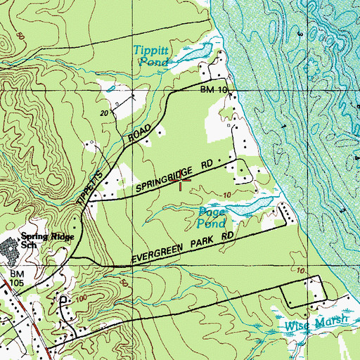 Topographic Map of Spring Ridge, MD