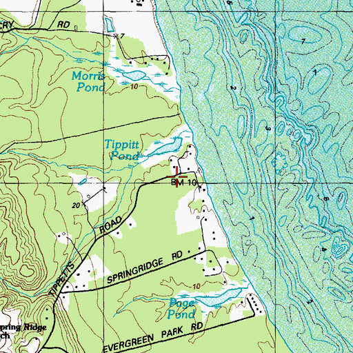 Topographic Map of Sunrise Acres, MD
