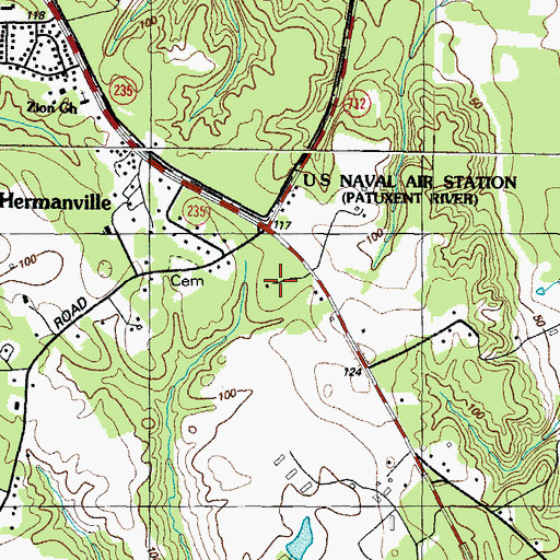Topographic Map of Temple Bar, MD