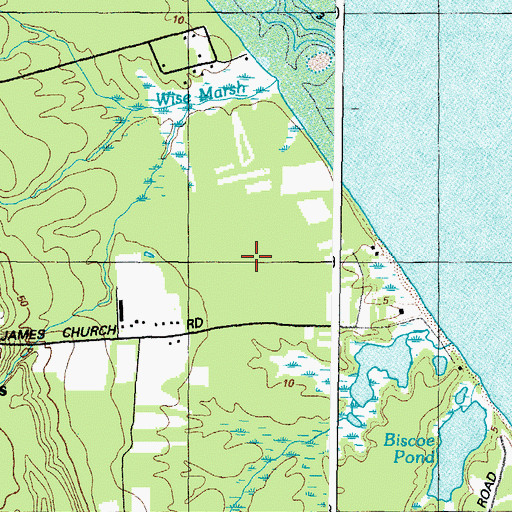 Topographic Map of The Elms Wildlife Management Area, MD