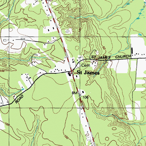 Topographic Map of Three Notch Post Office (historical), MD