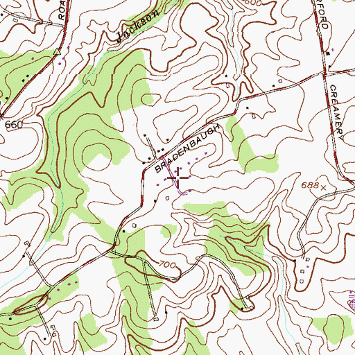 Topographic Map of Bradenbaugh Manor, MD