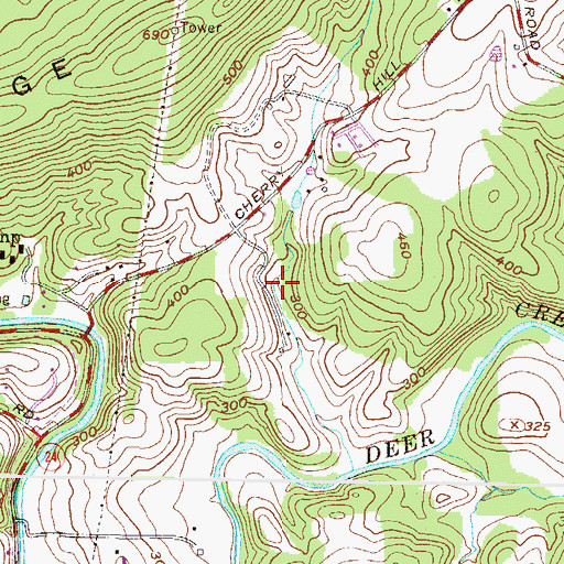 Topographic Map of Cherrywood Estates, MD