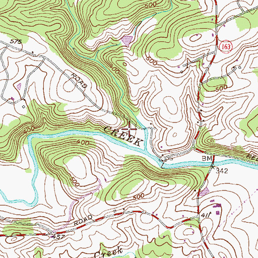 Topographic Map of Eden Mills Park, MD
