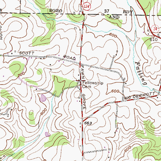 Topographic Map of Fellowship Church (historical), MD