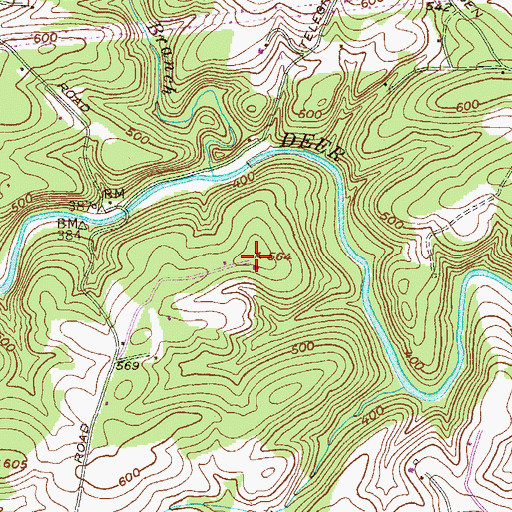 Topographic Map of Hidden Valley Girls Camp, MD