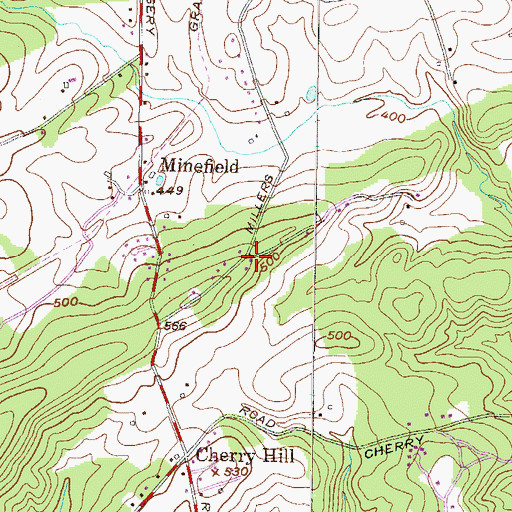 Topographic Map of Highland Ridge, MD