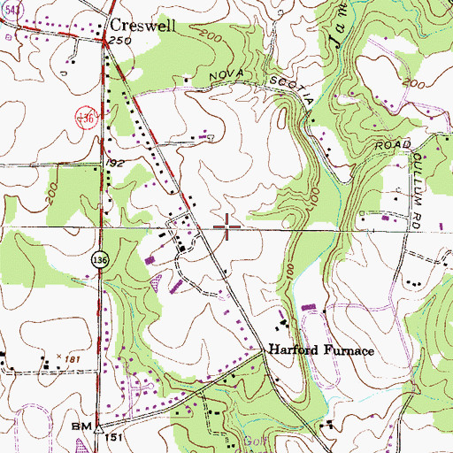Topographic Map of Highlands School, MD