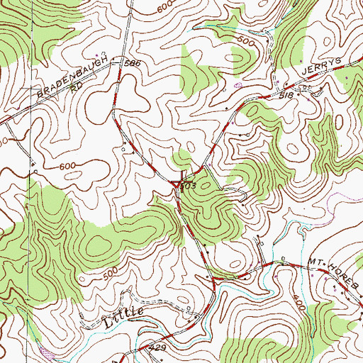 Topographic Map of Madonna Hills, MD