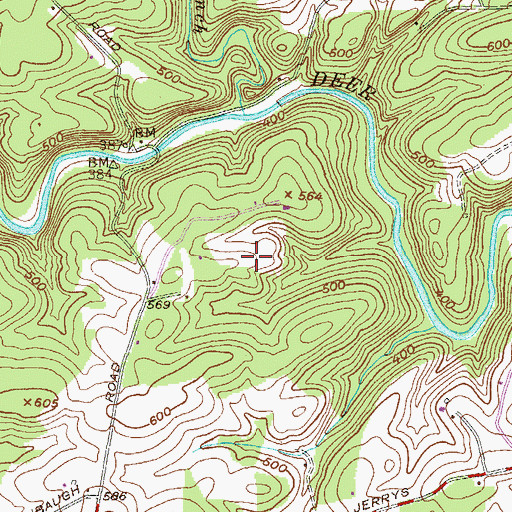 Topographic Map of Madonna Landfill, MD