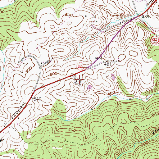 Topographic Map of Midsummer Hill, MD