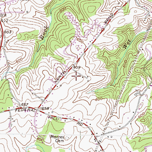 Topographic Map of North Bend Elementary School, MD
