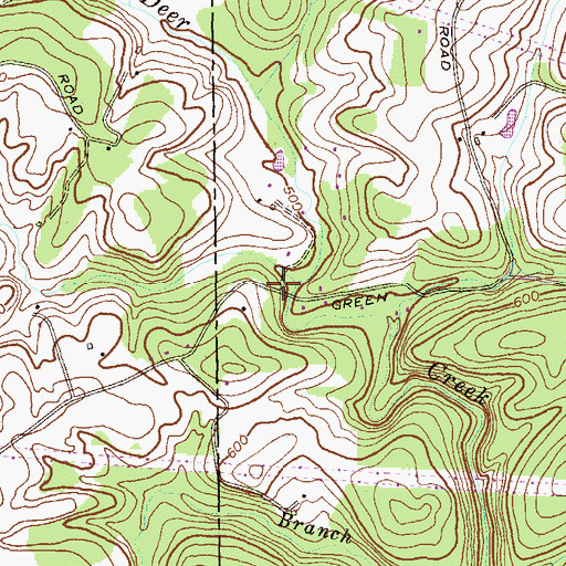 Topographic Map of North Green Ridge, MD