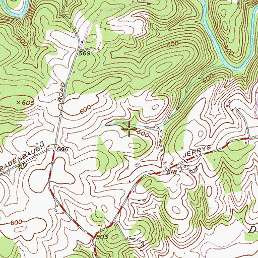 Topographic Map of Quail Hills, MD
