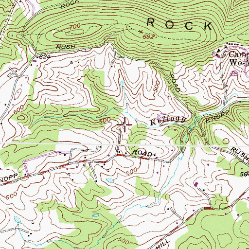 Topographic Map of Rush Manor, MD