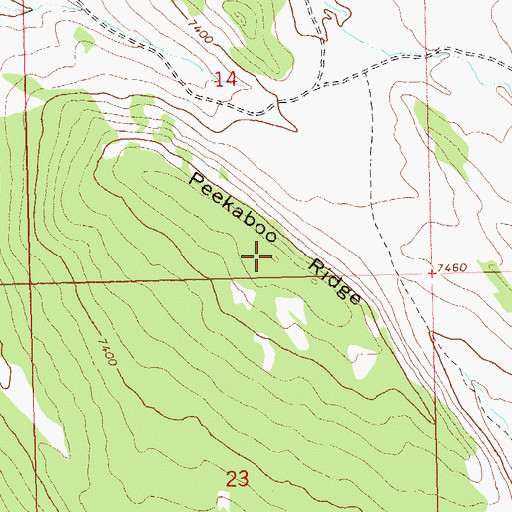 Topographic Map of Peekaboo Ridge, CO