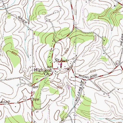 Topographic Map of Street Post Office, MD