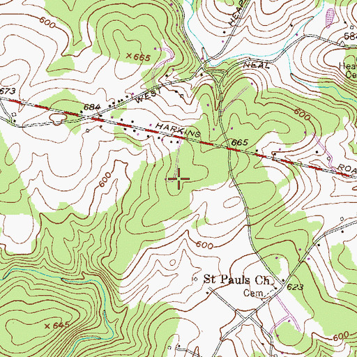 Topographic Map of Willwood, MD