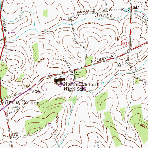 Topographic Map of Woodshed Village Shopping Center, MD