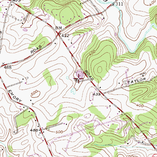 Topographic Map of Ady Estates, MD
