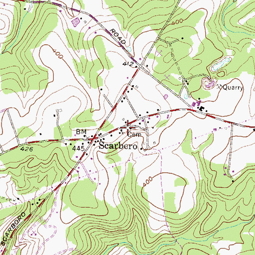 Topographic Map of Ascension Cemetery, MD