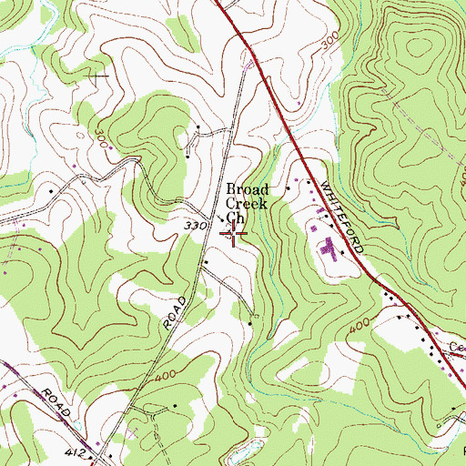 Topographic Map of Broad Creek Cemetery, MD