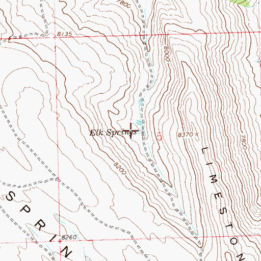 Topographic Map of Elk Springs, CO