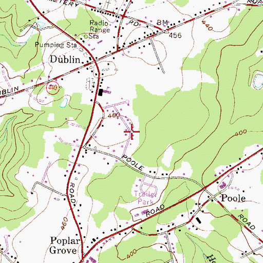 Topographic Map of Dublin Manor, MD