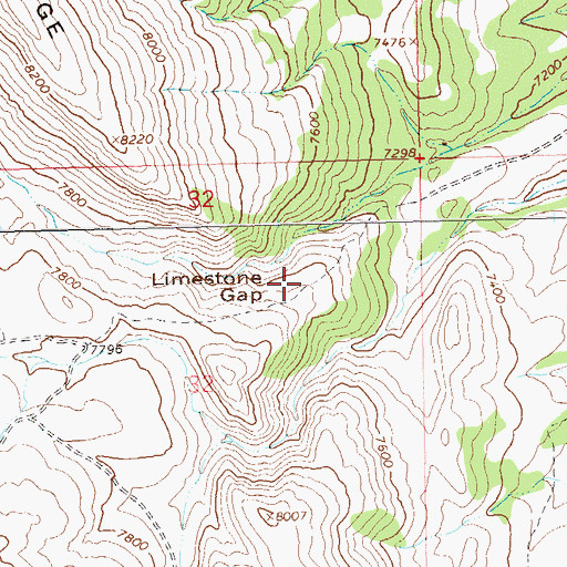 Topographic Map of Limestone Gap, CO