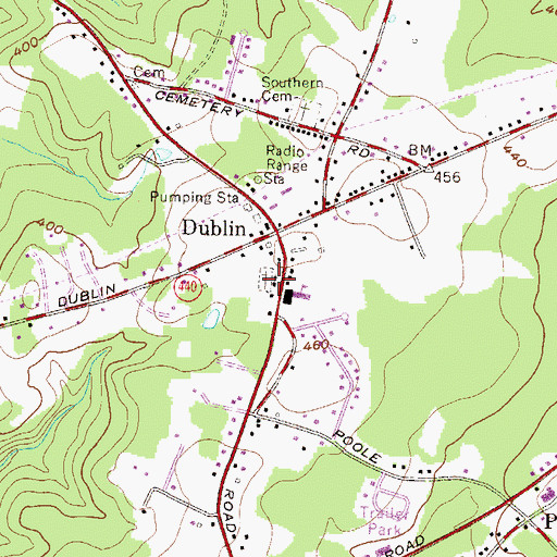 Topographic Map of Dublin United Methodist Church, MD