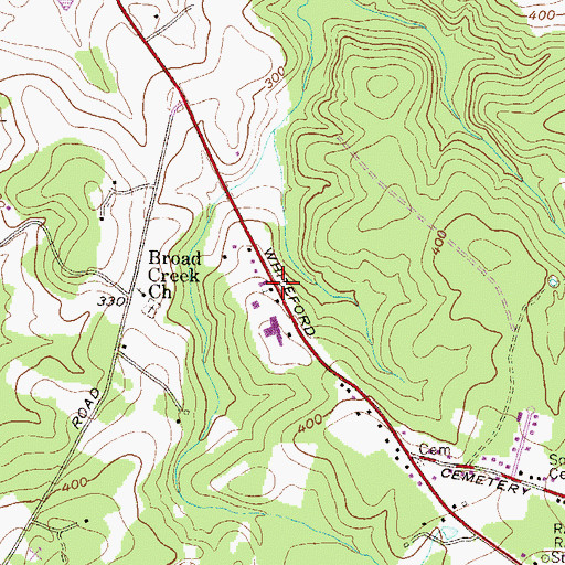 Topographic Map of Evangelical Methodist Church of Dublin, MD