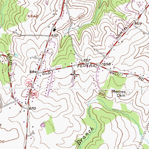 Topographic Map of Federal Hill Heights, MD