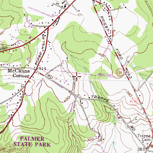 Topographic Map of Green Field, MD