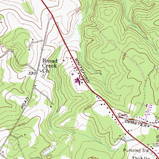 Topographic Map of Harford Christian School, MD