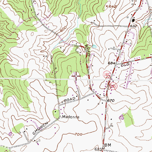Topographic Map of Hoerr, MD