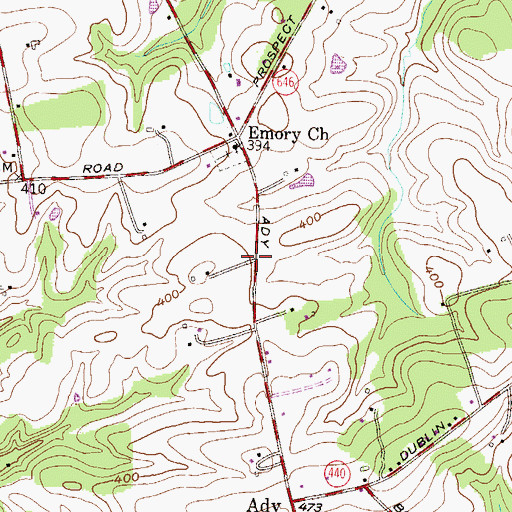 Topographic Map of Kiah Estates, MD