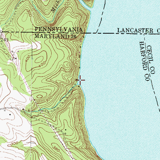 Topographic Map of Line Bridge Landing, MD