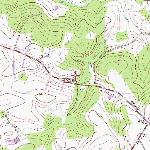 Topographic Map of Mill Green Acres, MD