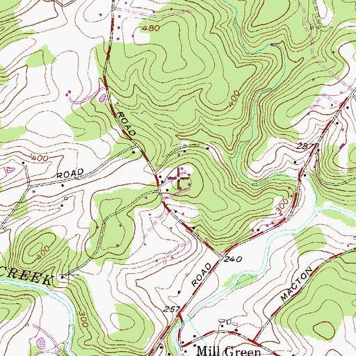Topographic Map of Mill Stone Estates, MD